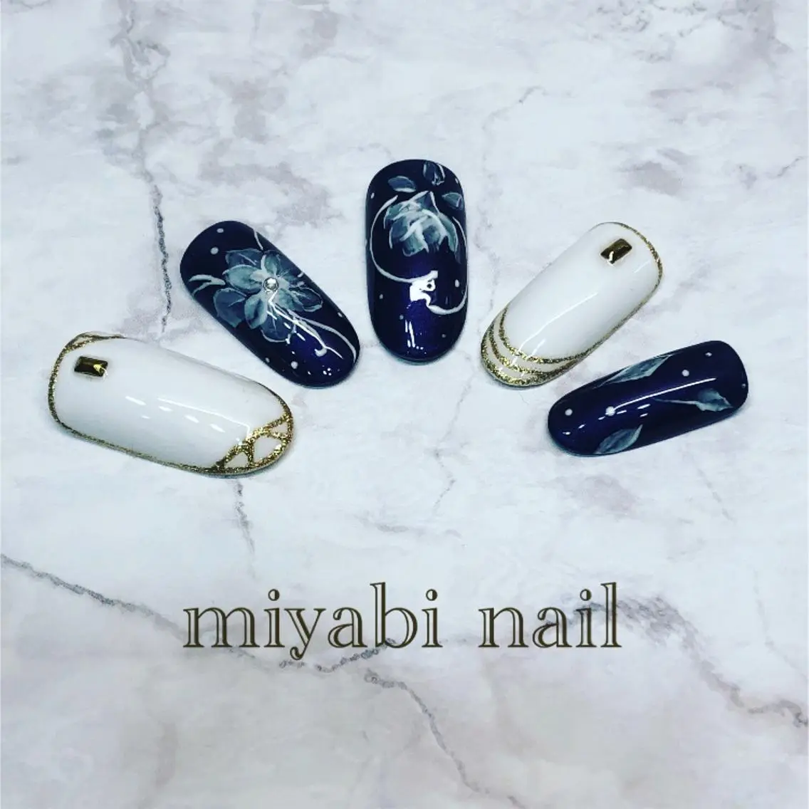 ネイル アートネイル フラワーネイル ジェルネイル miyabi nail 桂川駅近くのネイルデザイン