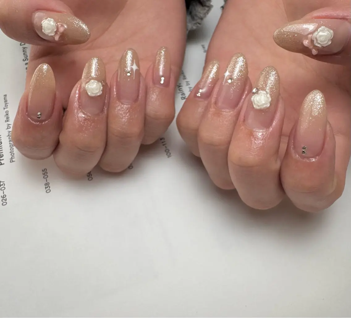 ネイル フラッシュネイル グラデーション ハンドネイル 白日-hakubi nail-のネイルデザイン