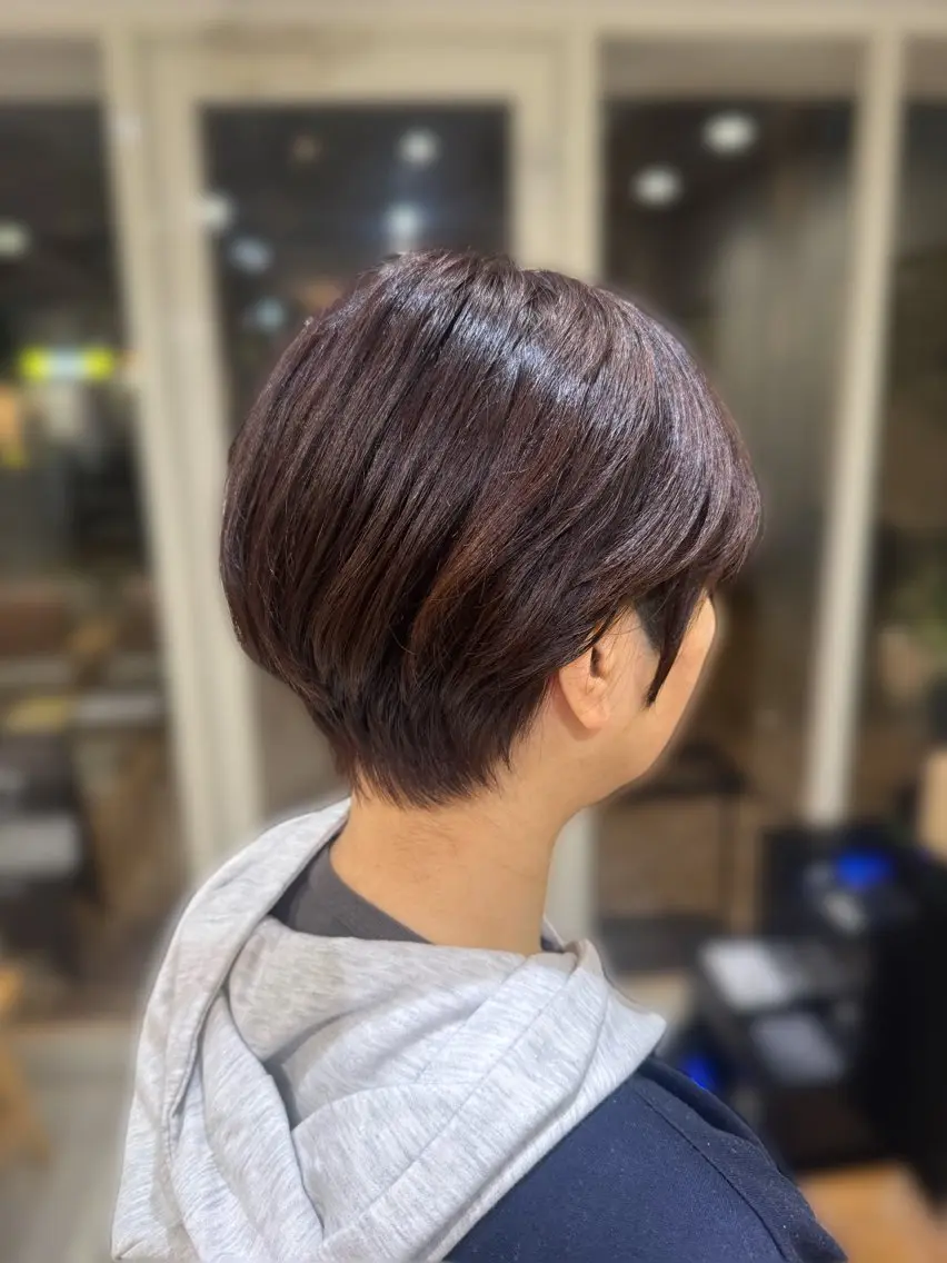 ショート カラー ブラウンカラー くびれヘア ショートヘア カット ヘアカラー 藤田 紋芽 Jr.stylistのヘアスタイル