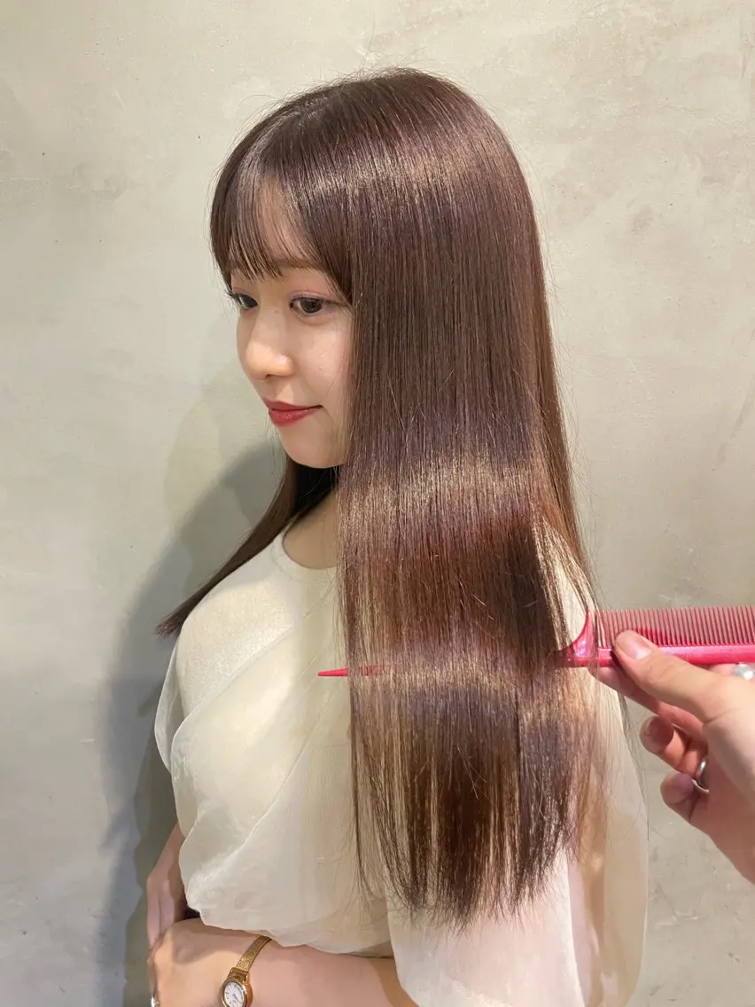 セミロング カラー ヘアアレンジ ヘアカラー トリートメント ヘアセット 美髪/透明感/レイヤ ーTATSUKI☘️のヘアスタイル