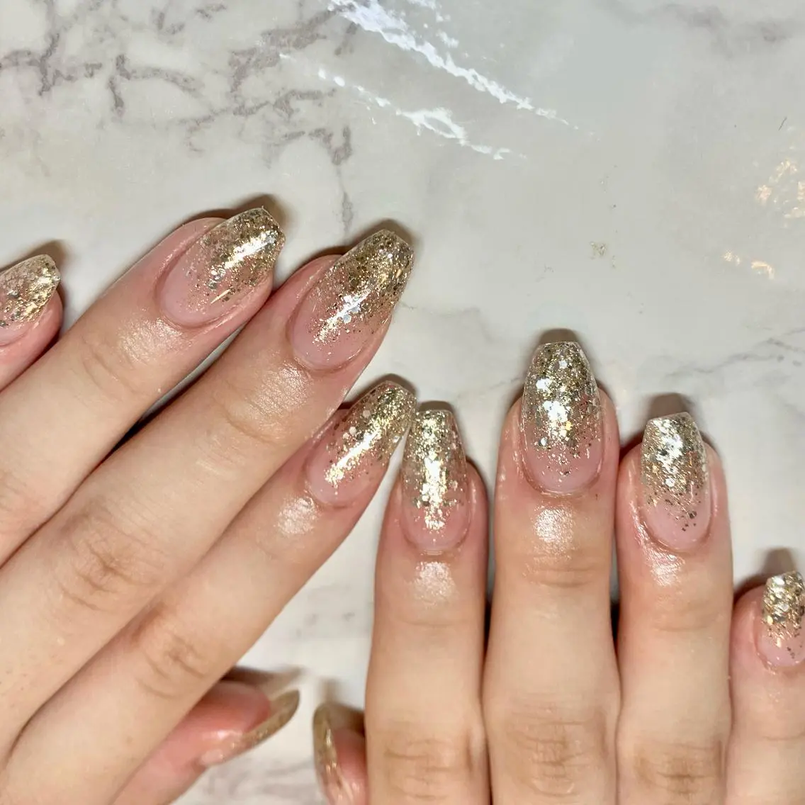 ネイル グラデーション ラメ(グリッター) nailsalon -Lien-のネイルデザイン