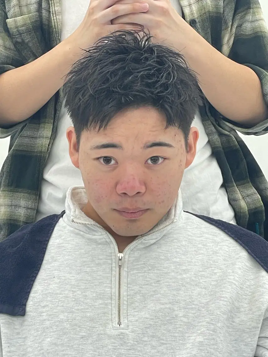 ショート カット パーマ 築地原 陵太のヘアスタイル