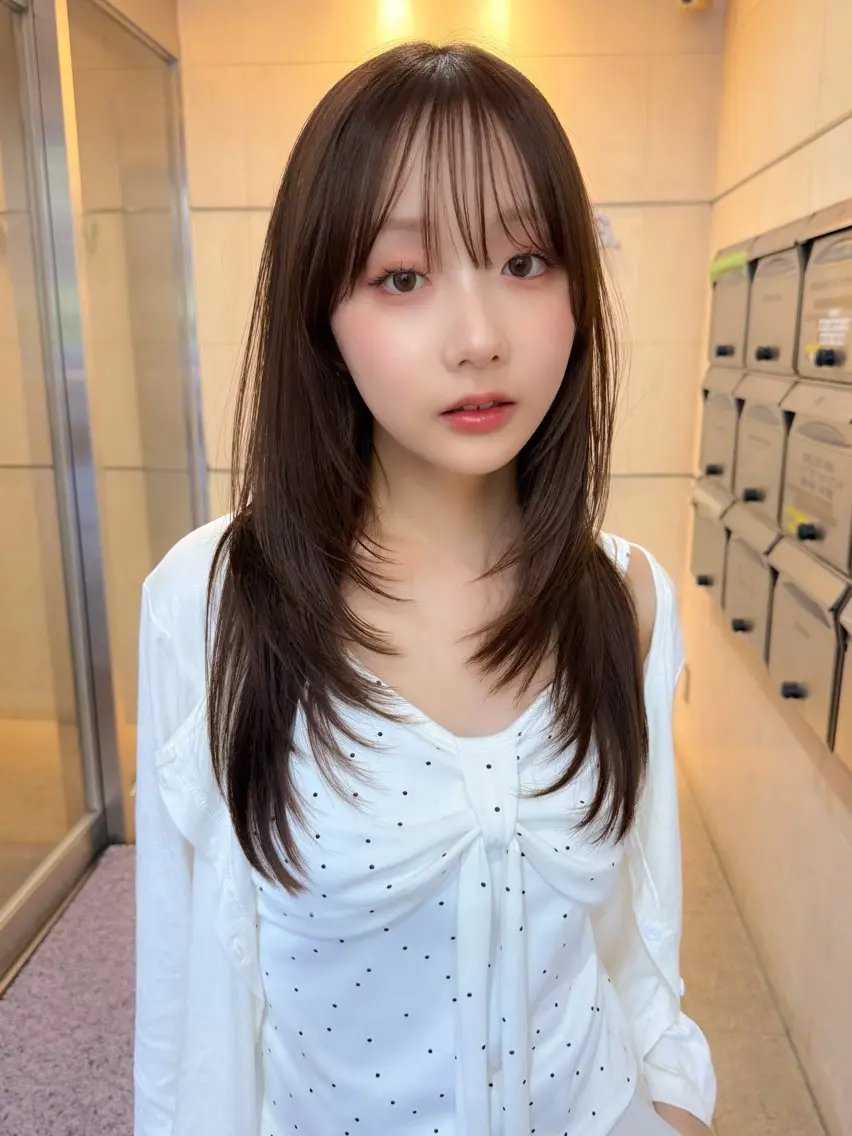 セミロング カラー ヘアカラー トリートメント 🪐韓国艶カラー/ 縮毛/加野彩果🪐のヘアスタイル