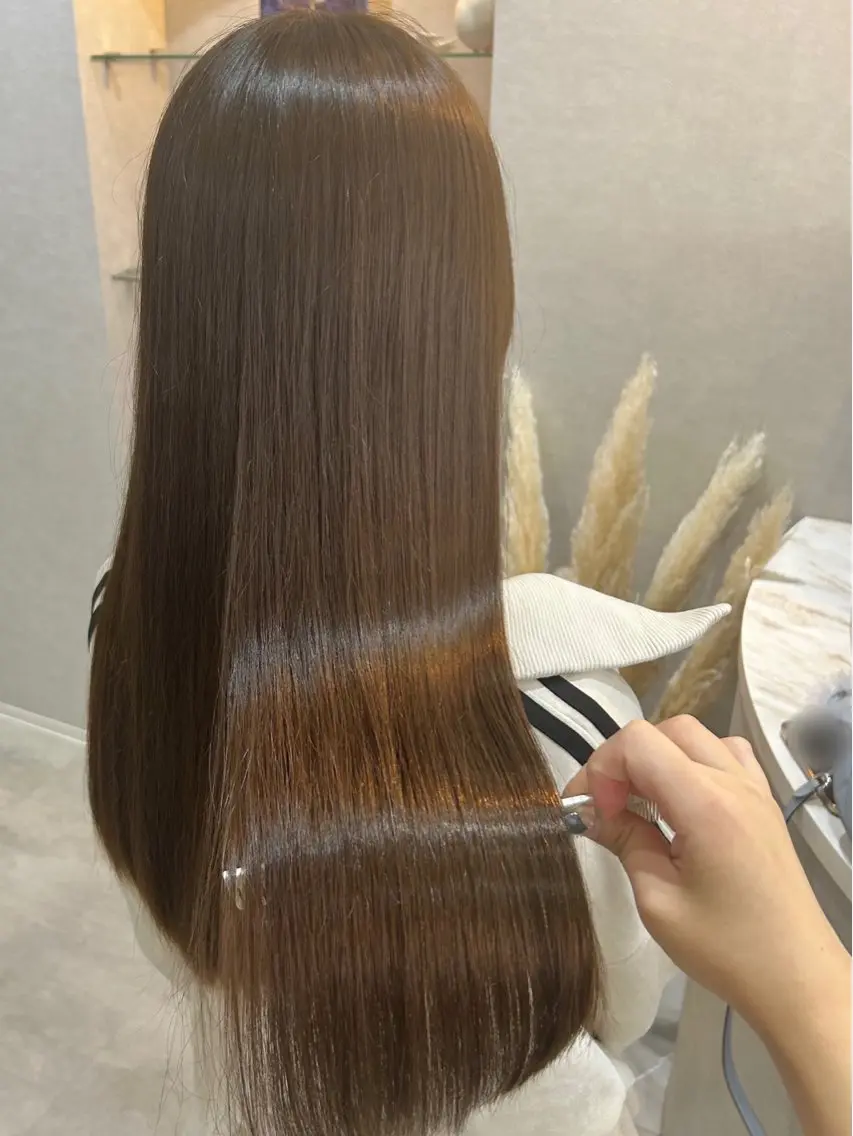 ロング カラー ベージュカラー ブリーチ 透明感カラー ブリーチなしカラー オリーブベージュ 💠 AYAKA💠のヘアスタイル
