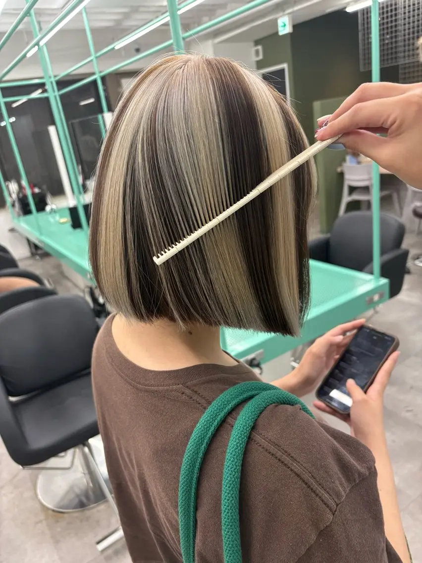 ショート カット ヘアカラー 綾乃/デザインカラー /ハイトーン/ボブのヘアスタイル