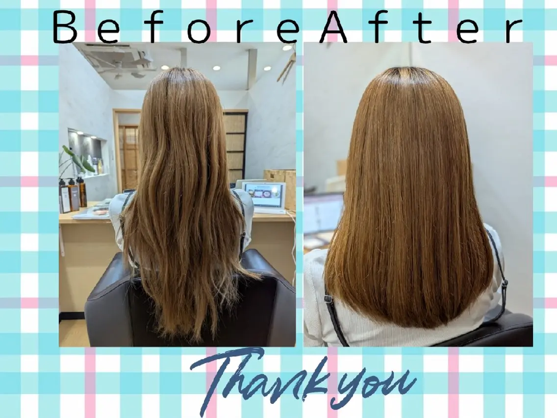 ロング カット 縮毛矯正 トリートメント 髪屋こころ 峯村 衣舞のヘアスタイル
