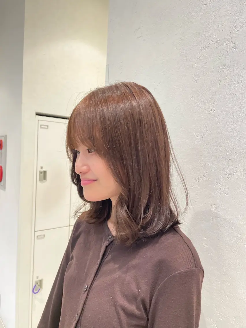 ミディアム カラー カット ヘアカラー トリートメント このみ/透明感カラー /ヘアアレンジ🫧のヘアスタイル