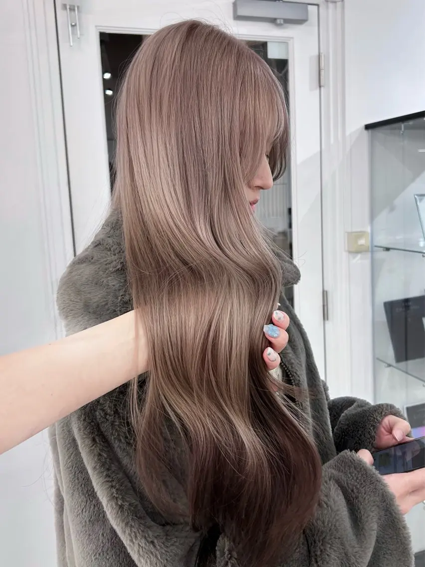 ロング カラー ブリーチ ブラウンカラー ブリーチなしカラー カット ヘアカラー トリートメント 💍モテる艶髪 透明感カラー💖のヘアスタイル