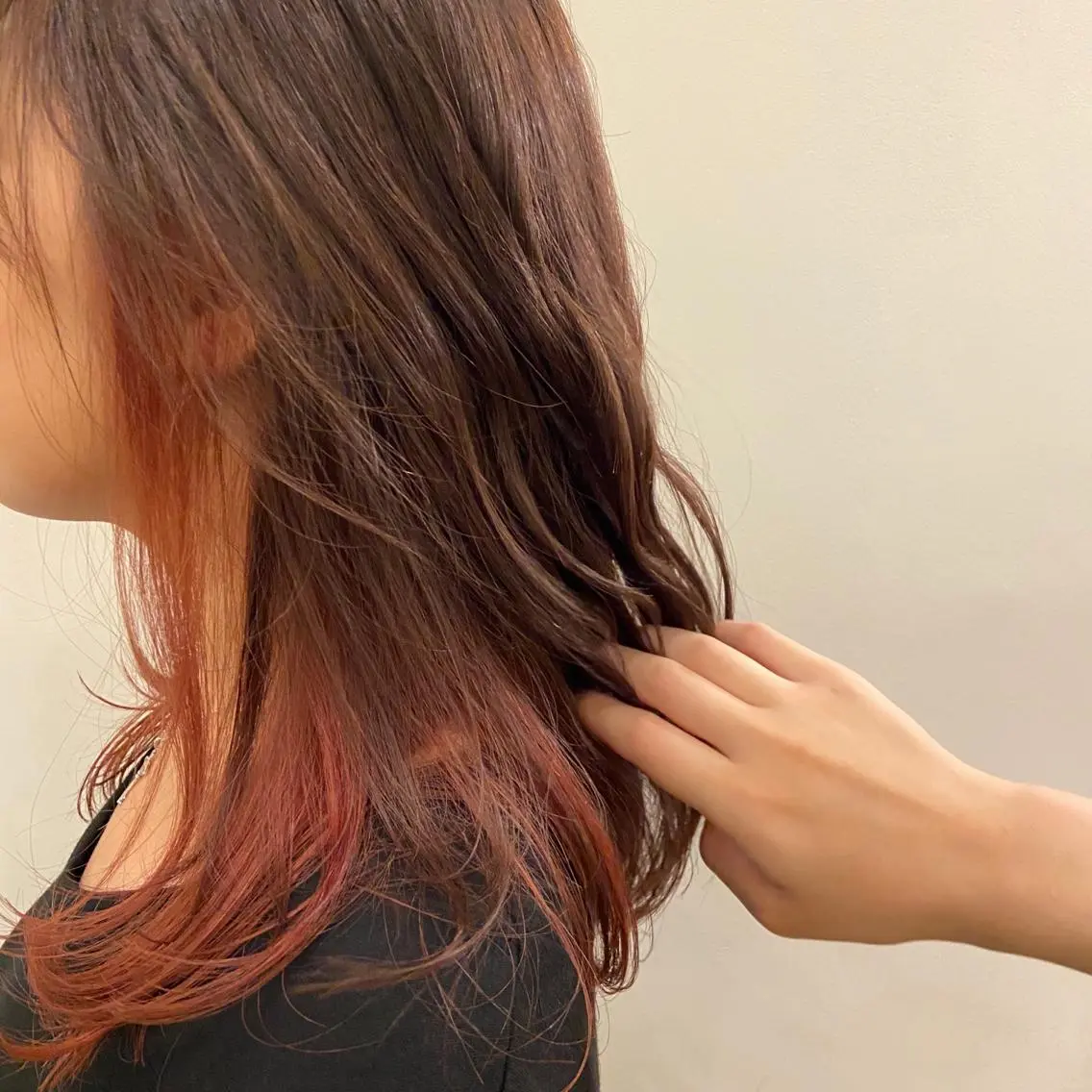 セミロング カラー ショート/ウルフ ハイトーン/カイセイのヘアスタイル