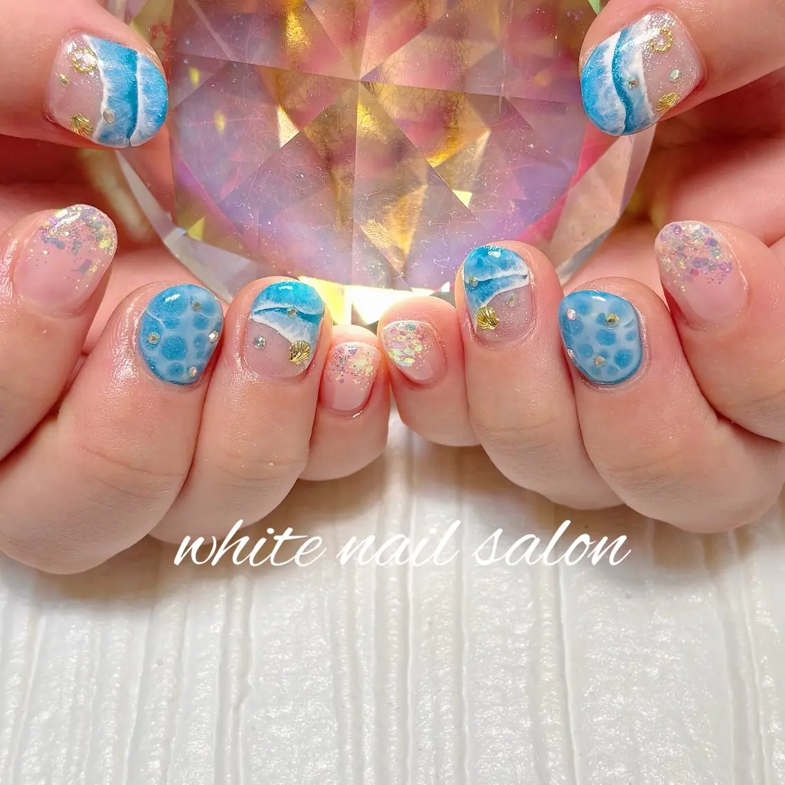 ネイル フットネイル ラメ(グリッター) ハンドネイル white nail salonのネイルデザイン