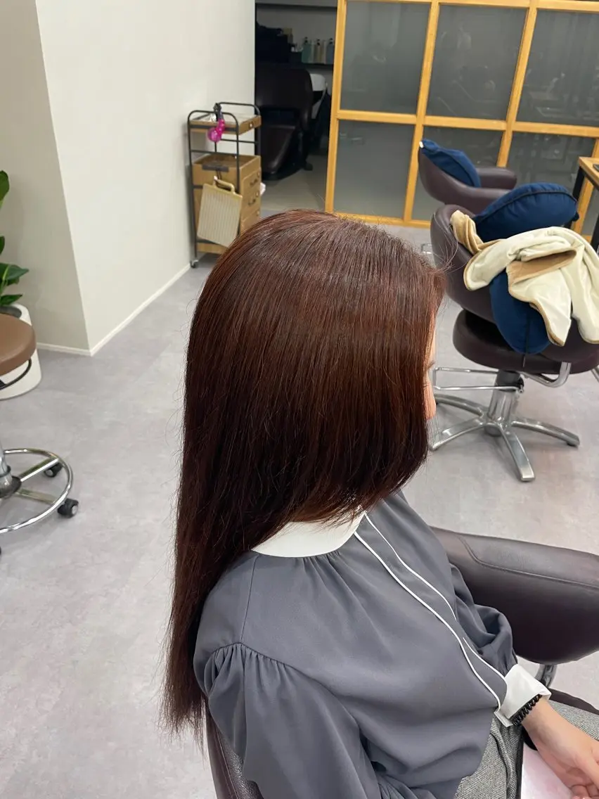ロング カラー オレンジ 【contour】 ゆめ菜のヘアスタイル