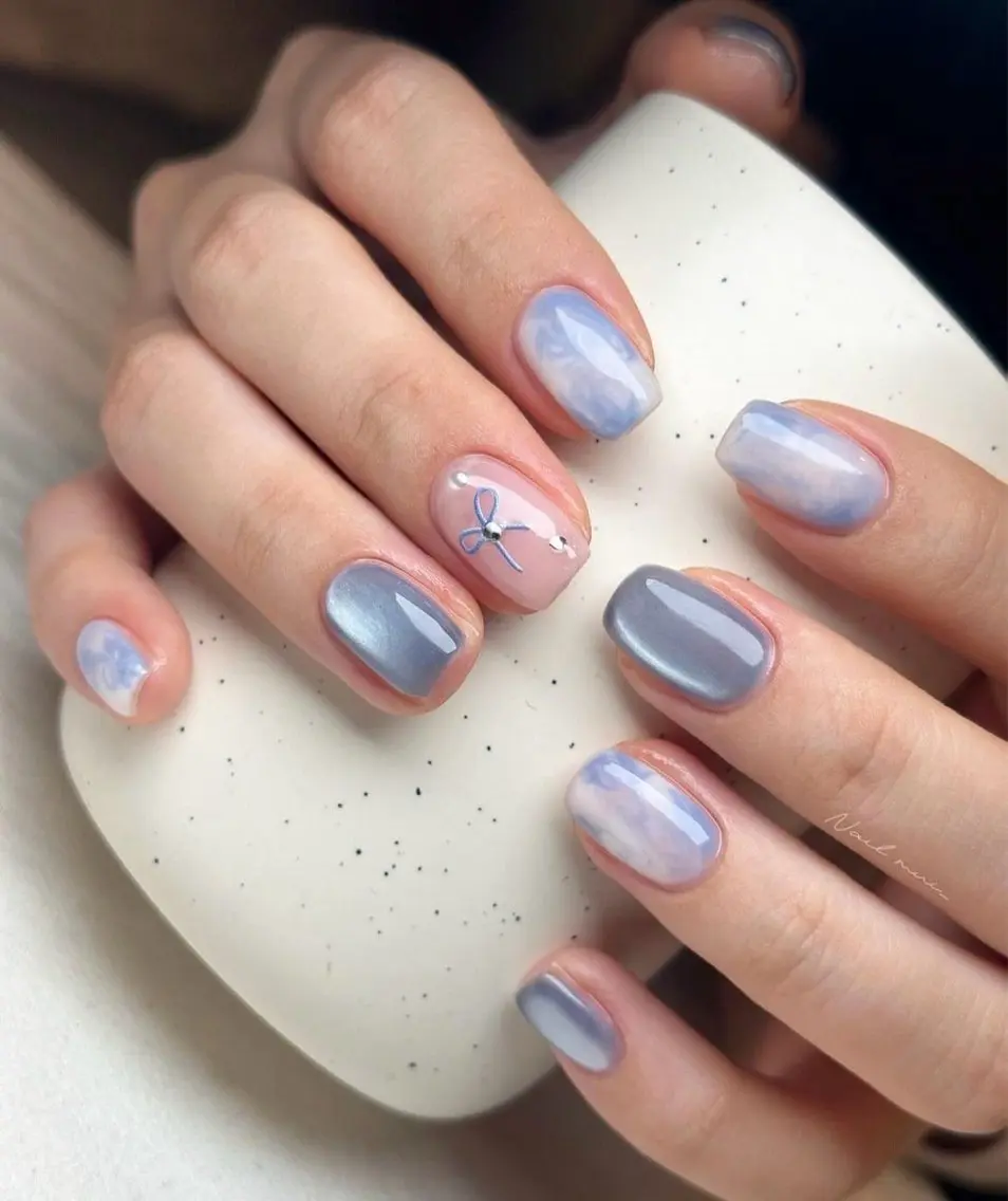 ネイル 長さ出し フレンチネイル グラデーション 卒業式 マグネットネイル MIHANA NAILのネイルデザイン