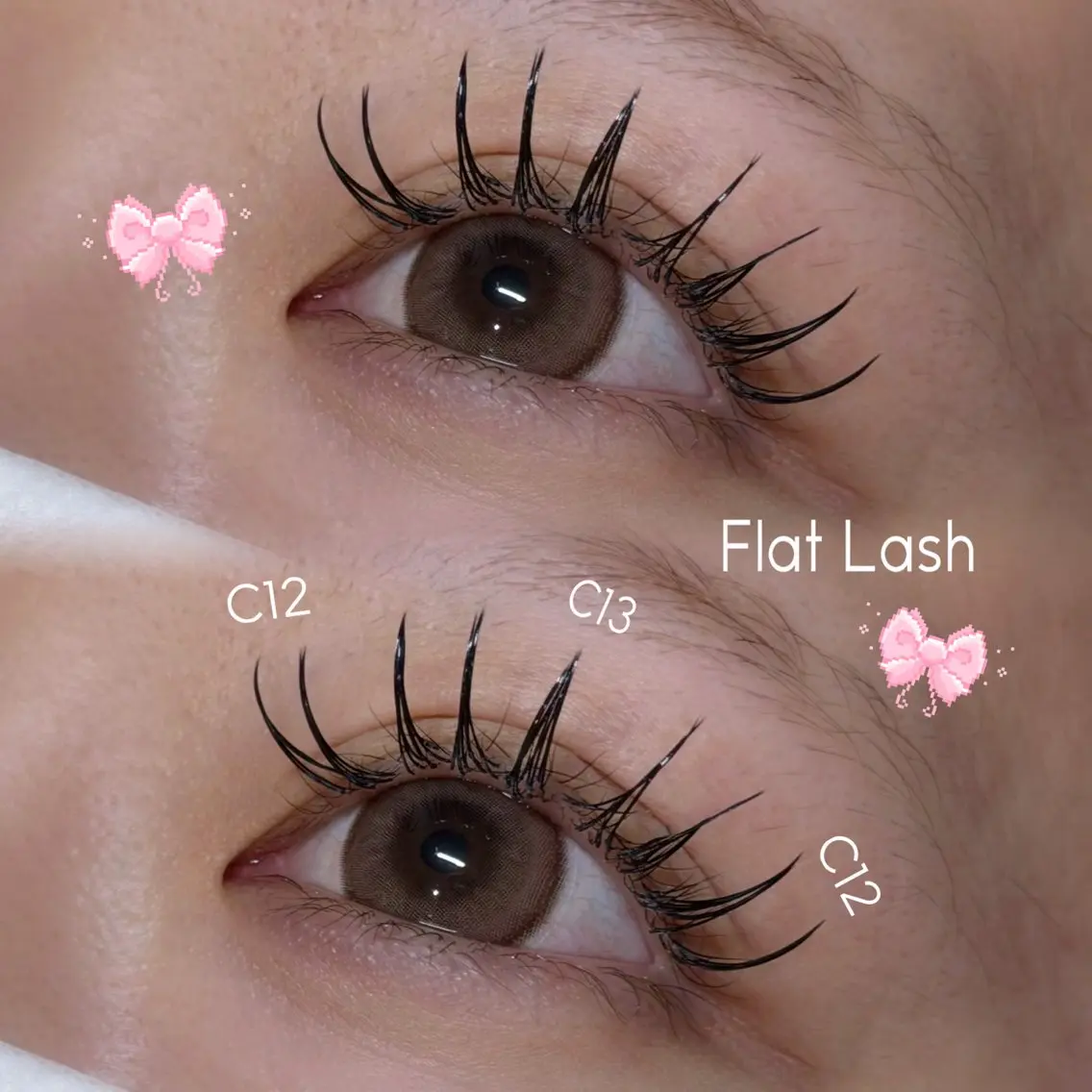 マツエク・マツパ Cカール キュート フラットラッシュ ナチュラル マツエク 𝐘𝐮𝐢🎀梅田 韓国ヘア 束感まつ毛のマツエク・マツパデザイン