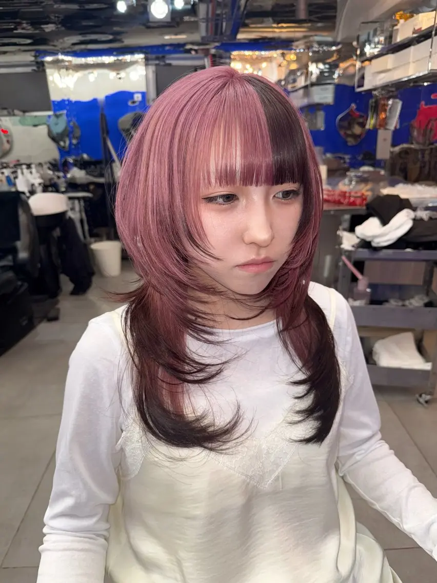 ロング カラー カット ヘアカラー トリートメント ヘッドスパ ヘアセット HARUNA/原宿/ デザイン/カットのヘアスタイル