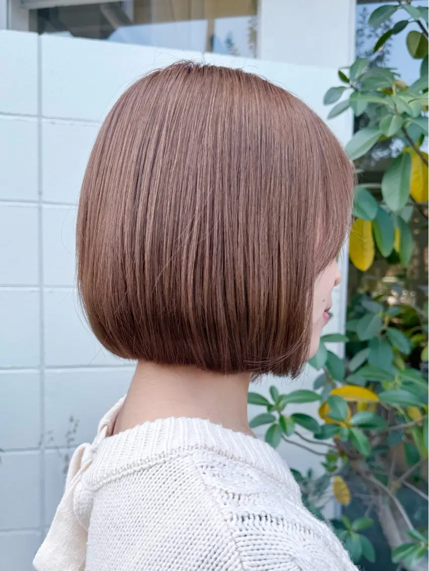 ミディアム カット ヘアカラー トリートメント 角岡 真帆/ボブ/髪質改善のヘアスタイル