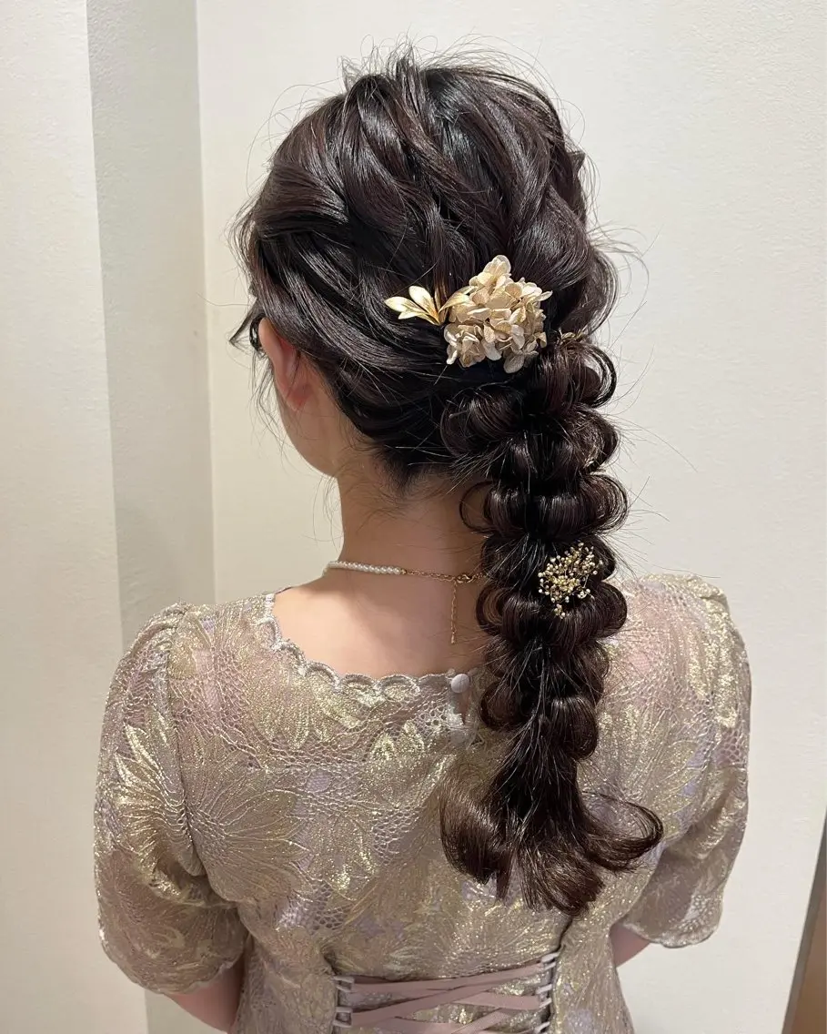 ロング ヘアアレンジ ヘアセット サソウ ユリエ🥥のヘアスタイル