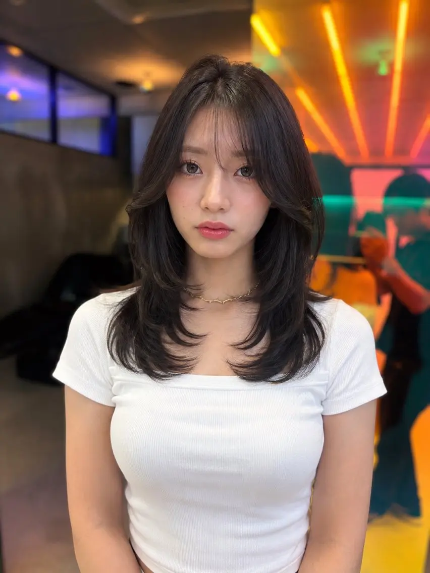 ミディアム カット ヘアカラー トリートメント ✨縮毛矯正✨レイヤー ホウダカズヒロのヘアスタイル