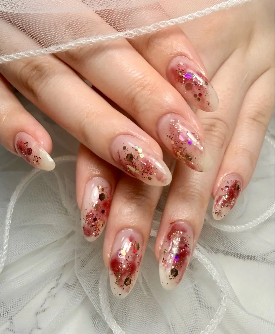 ネイル アートネイル チークネイル フラッシュネイル フラッシュマグ フレンチネイル Mai’s nailのネイルデザイン