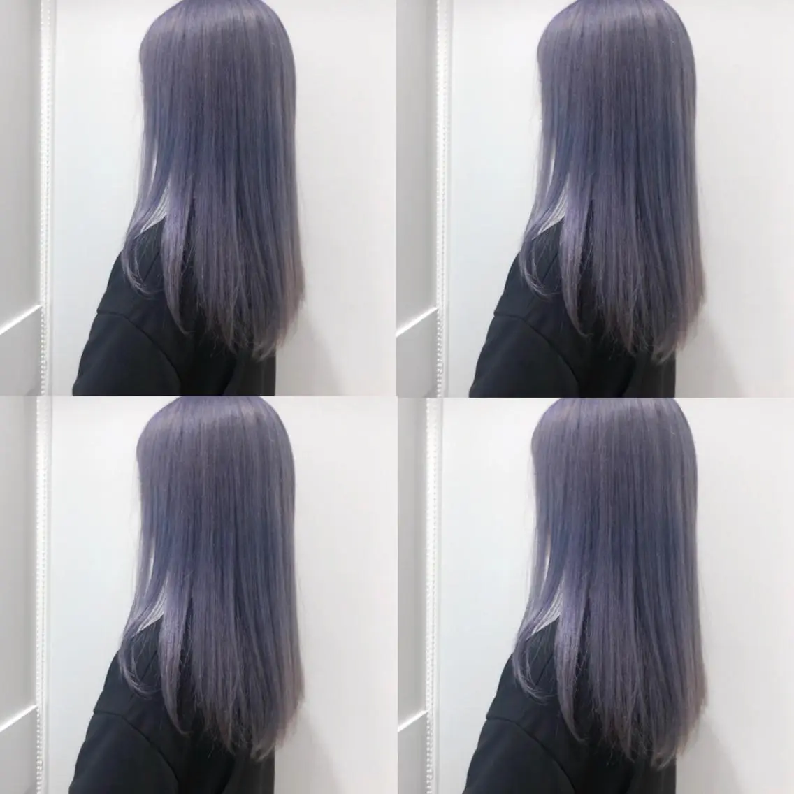 ロング カラー ブルーカラー ブルーラベンダー ラベンダーカラー ウルフカット ハッシュカット/七海のヘアスタイル