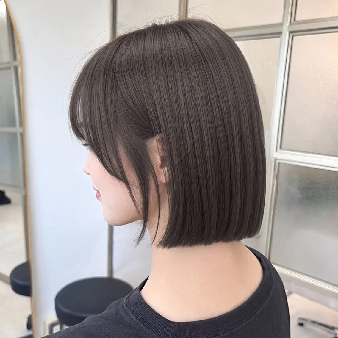 ミディアム カラー 透明感カラー ボブ カット ヘアカラー トリートメント mei タッセルボブ 縮毛矯正🧚‍♂️のヘアスタイル