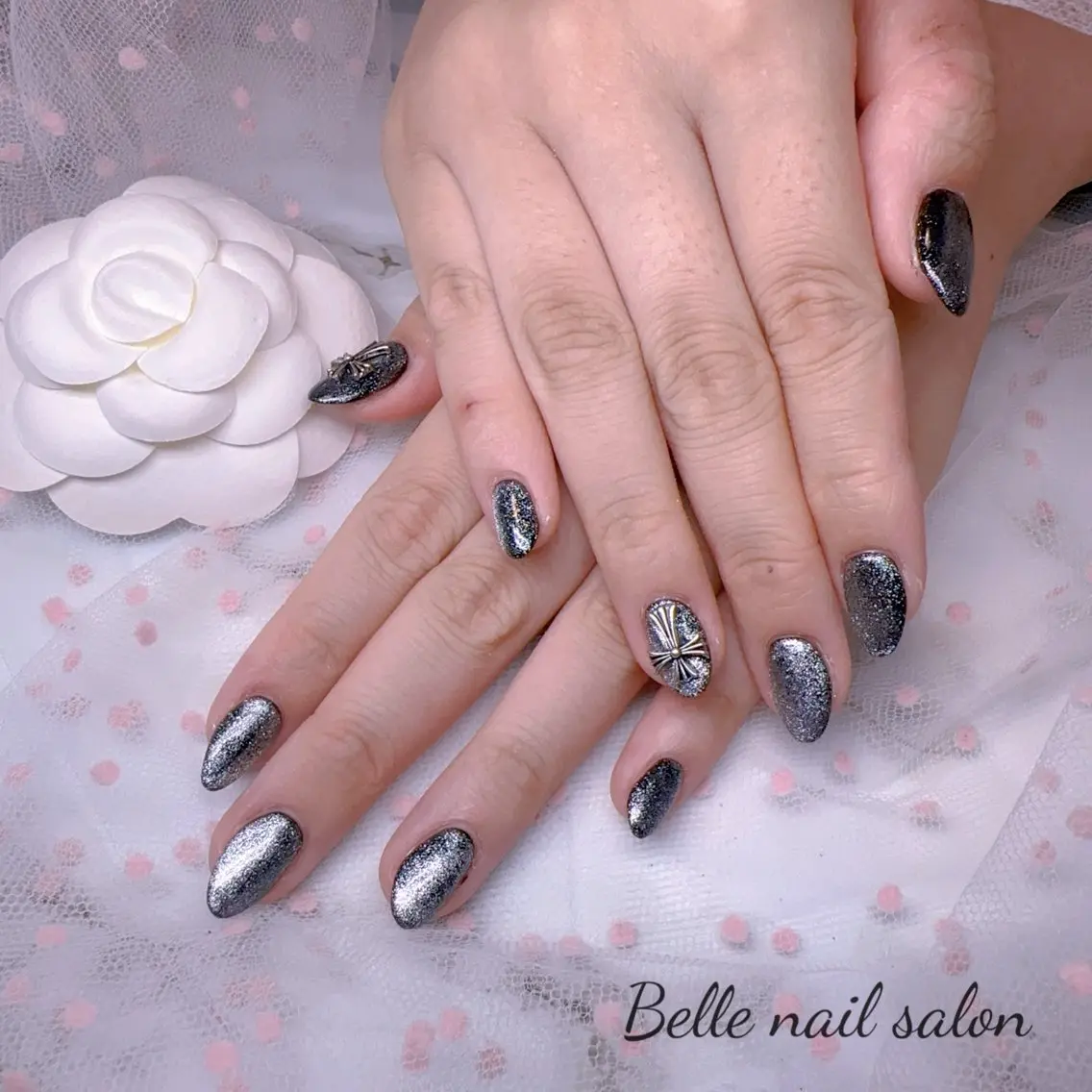 ネイル オーロラネイル 長さ出し フットネイル 韓国ネイル ラメ(グリッター) ハンドネイル Belle nail salon 新小岩のネイルデザイン