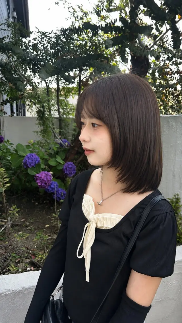 カラー ブリーチ 透明感カラー グレージュ ブリーチなしカラー オレンジ 末廣 結音のヘアスタイル