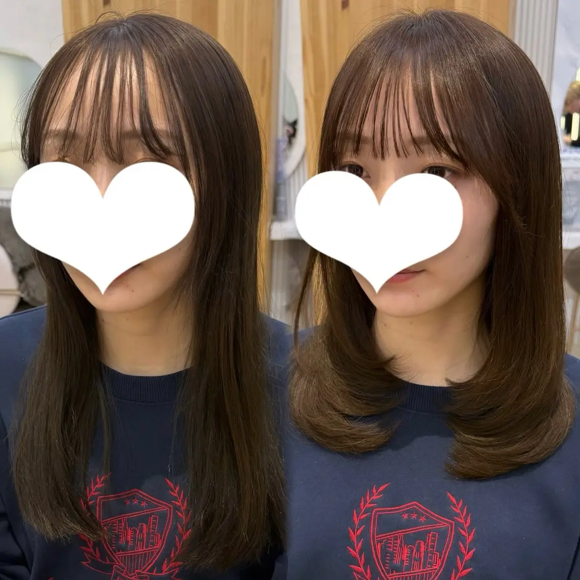 セミロング カラー 似合わせレイヤー/ 透明感カラーのヘアスタイル
