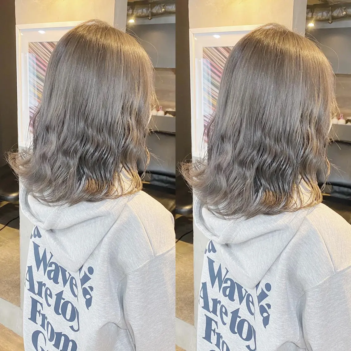 セミロング カラー ヘアカラー yoriダブルカラー 代表すがわらのヘアスタイル