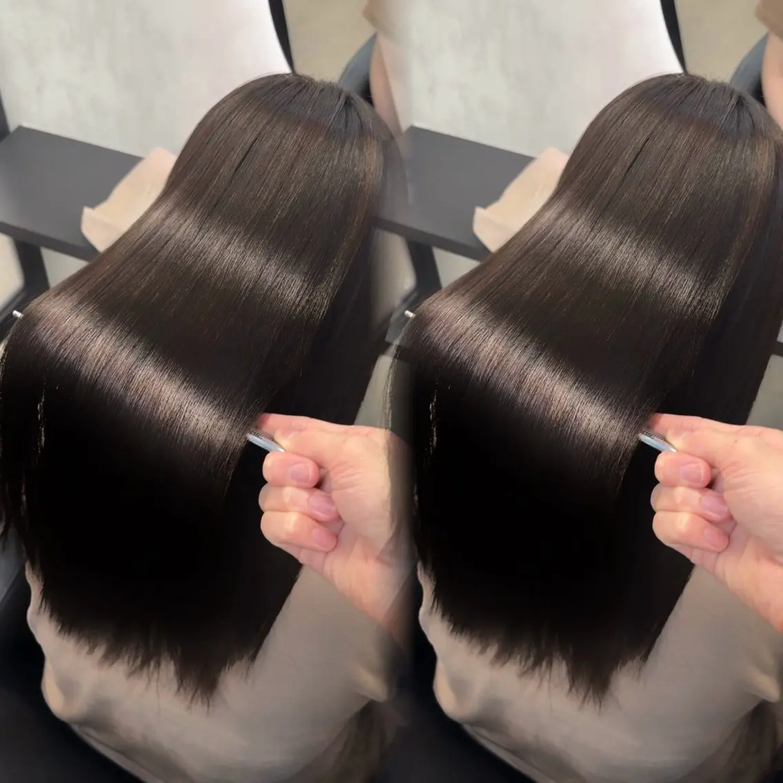 ロング ヘアアレンジ カット 縮毛矯正 トリートメント 新宿 /髪質改善/ レイヤー/ヒュウガのヘアスタイル
