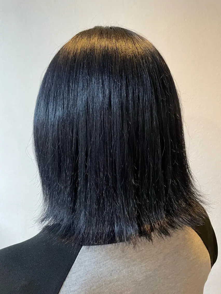 カラー 黒髪 ブルーカラー ブルーブラック 💜Rebre** Mayu💜のヘアスタイル
