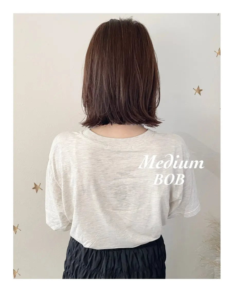 ミディアム カラー カット ヘアカラー 市川 千夏のヘアスタイル