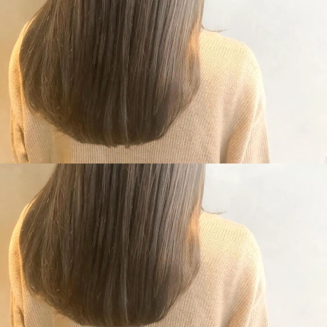 セミロング カラー ベージュカラー ブリーチ ミルクティーベージュ 長谷川 沙紀のヘアスタイル