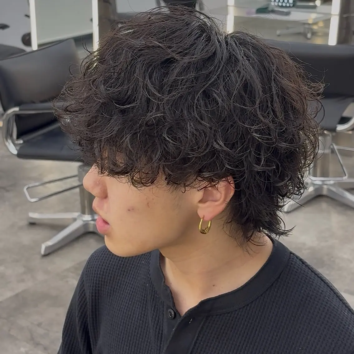 パーマ メンズ メンズパーマ 波巻きパーマ 小野 隼士のヘアスタイル