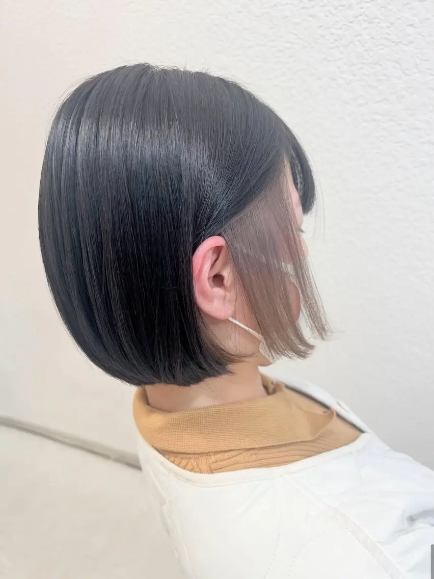 ショート ワンレンボブ ショートボブ アッシュ ボブ くびれヘア 🎴イトウユウ🎴 ボブ特化美容師のヘアスタイル
