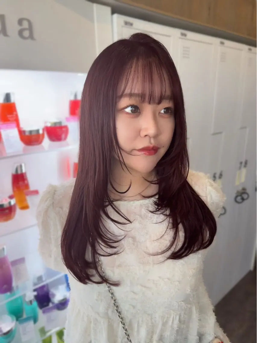 ロング ロングレイヤー レイヤーカット ロング カット ヘアカラー カノエ小串店 /柚羽のヘアスタイル