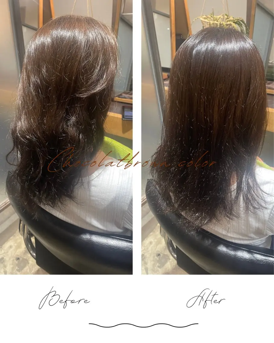 カラー ブラウンカラー ショコラブラウン カット ヘアカラー トリートメント 🌱ONE003🌱 原田涼香のヘアスタイル