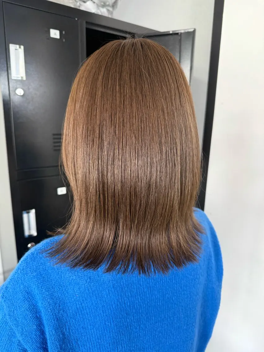ミディアム カラー ベージュカラー カット ヘアカラー トリートメント 谷口 優希のヘアスタイル
