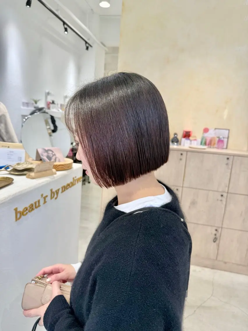 ショート カット 縮毛矯正 トリートメント ボブ/美髪矯正 /佐藤　奈巳のヘアスタイル