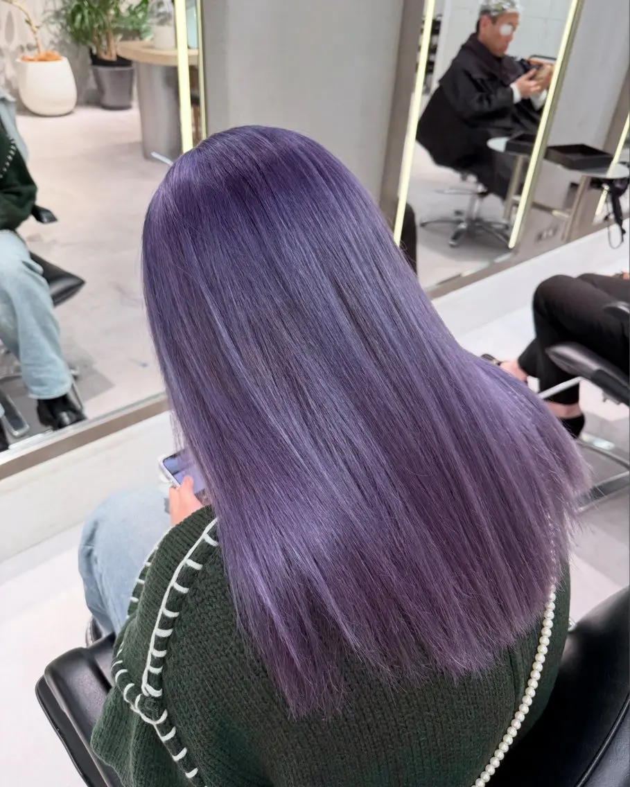 ロング カラー ブリーチ ブルーカラー ブルーバイオレット バイオレットカラー カット ヘアカラー トリートメント 🤍haruna 🤍SUIのヘアスタイル