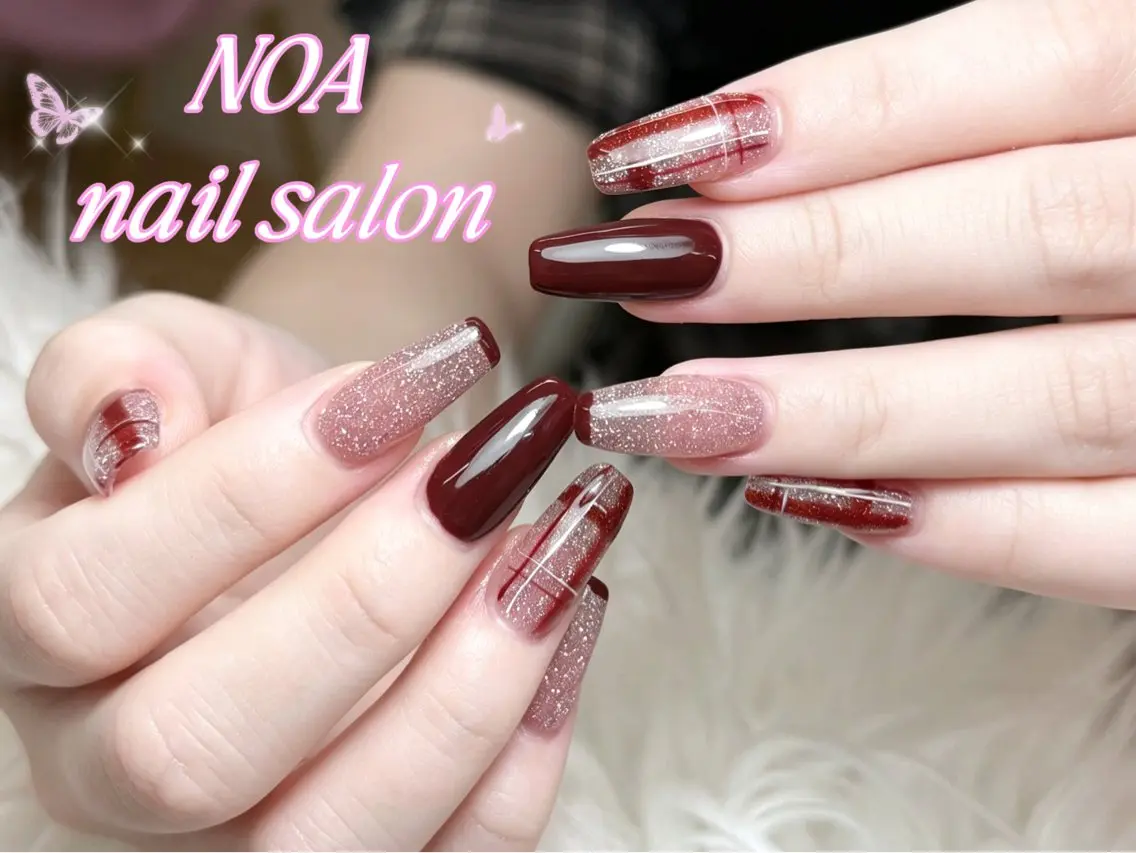 ロング 韓国風ヘア ハンドネイル Noa Nail みつきのネイルデザイン