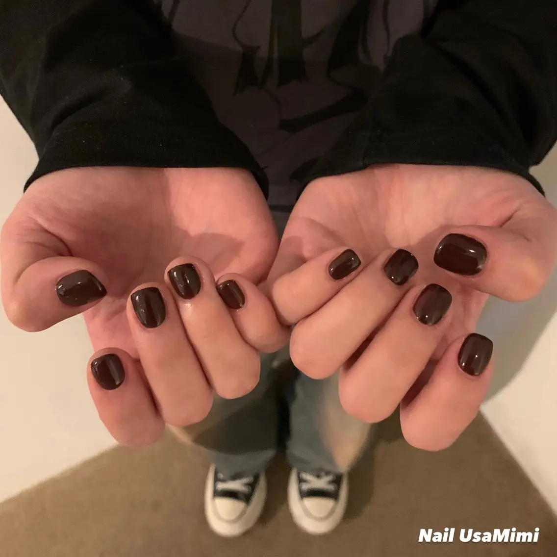 ネイル ジェルネイル マグネットネイル 持ち込み ワンカラーネイル パラジェル 本町ネイルNail UsaMimiのネイルデザイン
