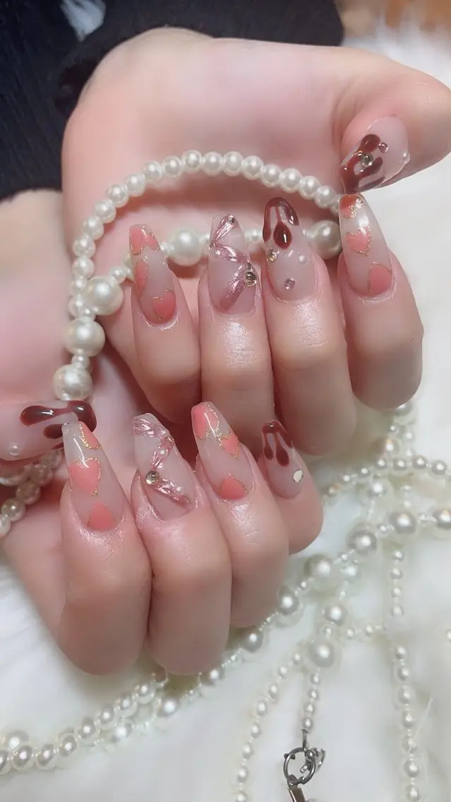 ネイル バレンタイン ハンドネイル fleur nailのネイルデザイン
