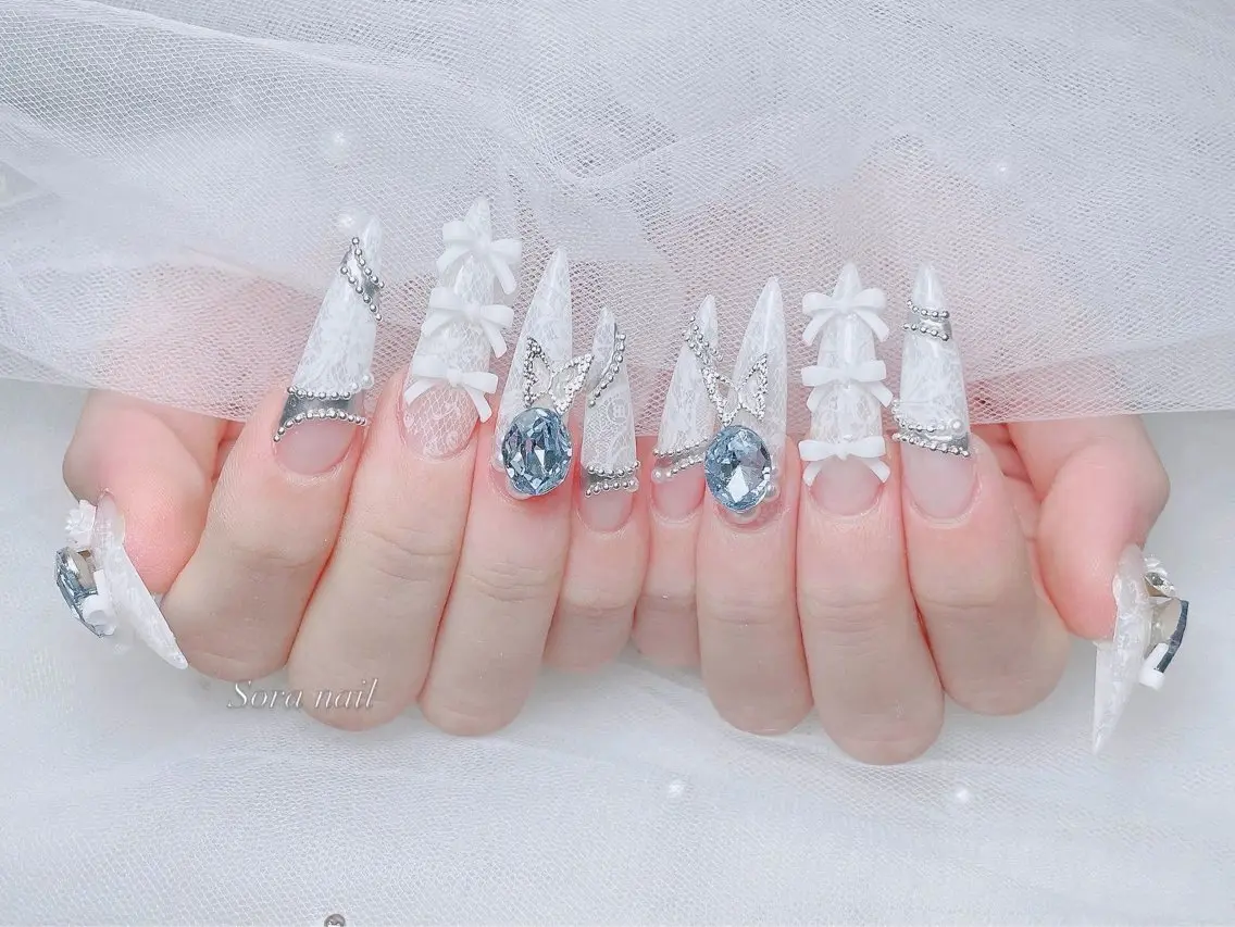 ネイル チークネイル 長さ出し フレンチネイル ジェルネイル ガーリー Sora Nail Studioのネイルデザイン