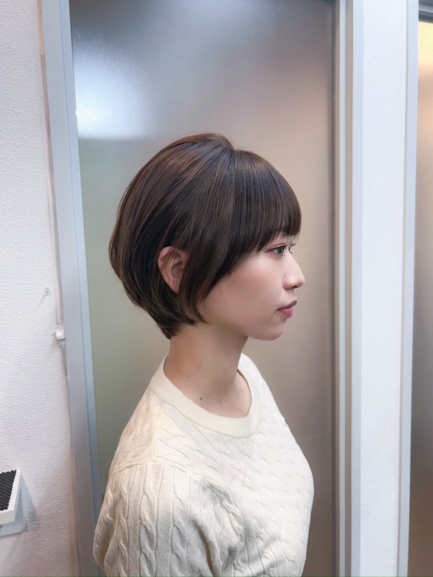 ショート カラー ショートボブ 丸みショート ボブ ショートヘア カット ヘアカラー トリートメント ヘッドスパ 顔周りレイヤー/ボブ 銀座✨中野まさひろのヘアスタイル