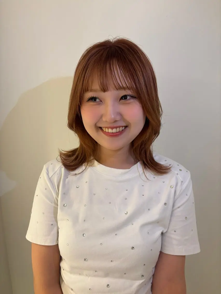 ミディアム ヘアカラー ハイトーン/ ハイライト真柚🍨のヘアスタイル