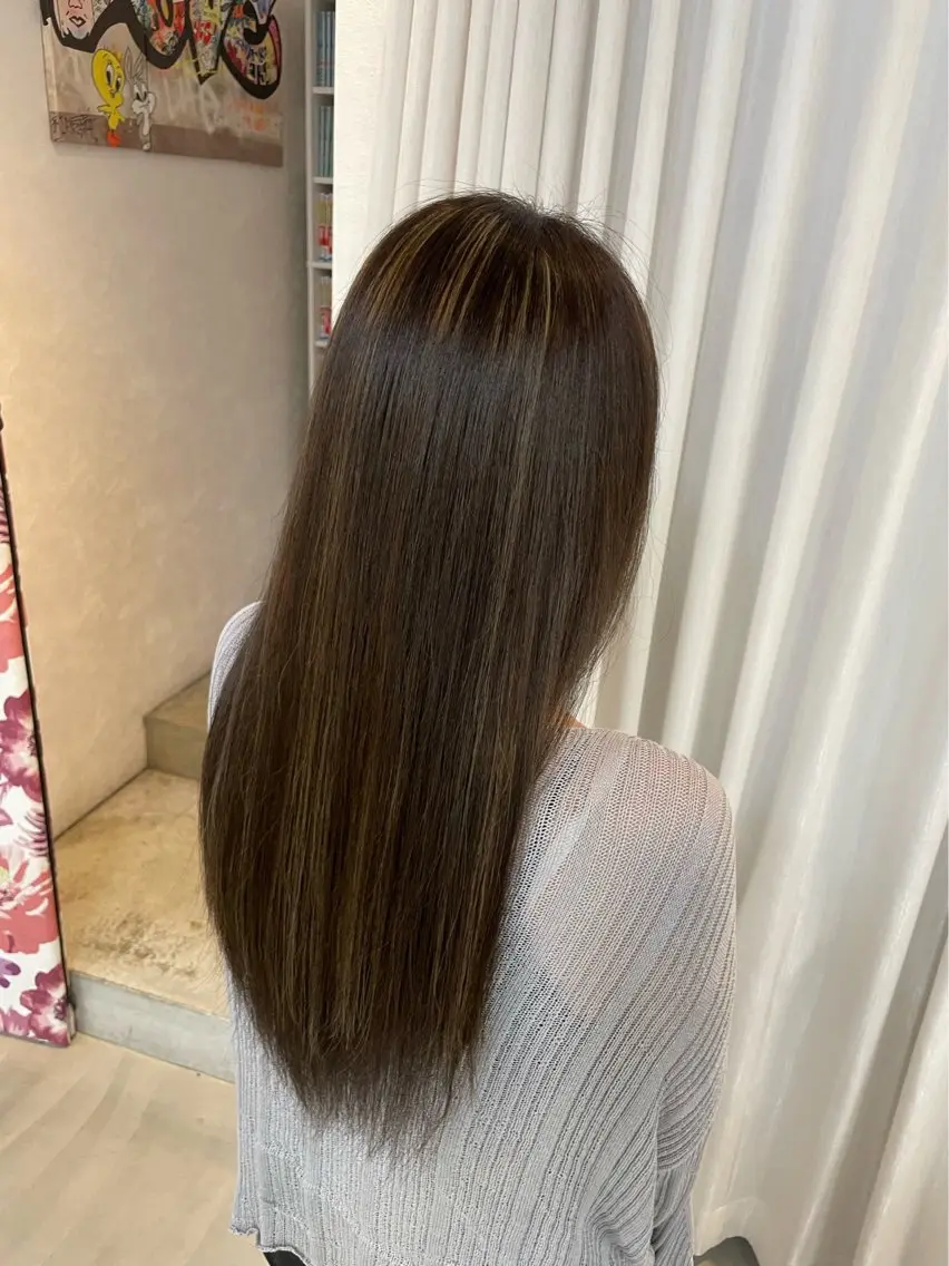 ロング カラー ハイライトカラー ハイライト 安井まゆ _Box mico.のヘアスタイル