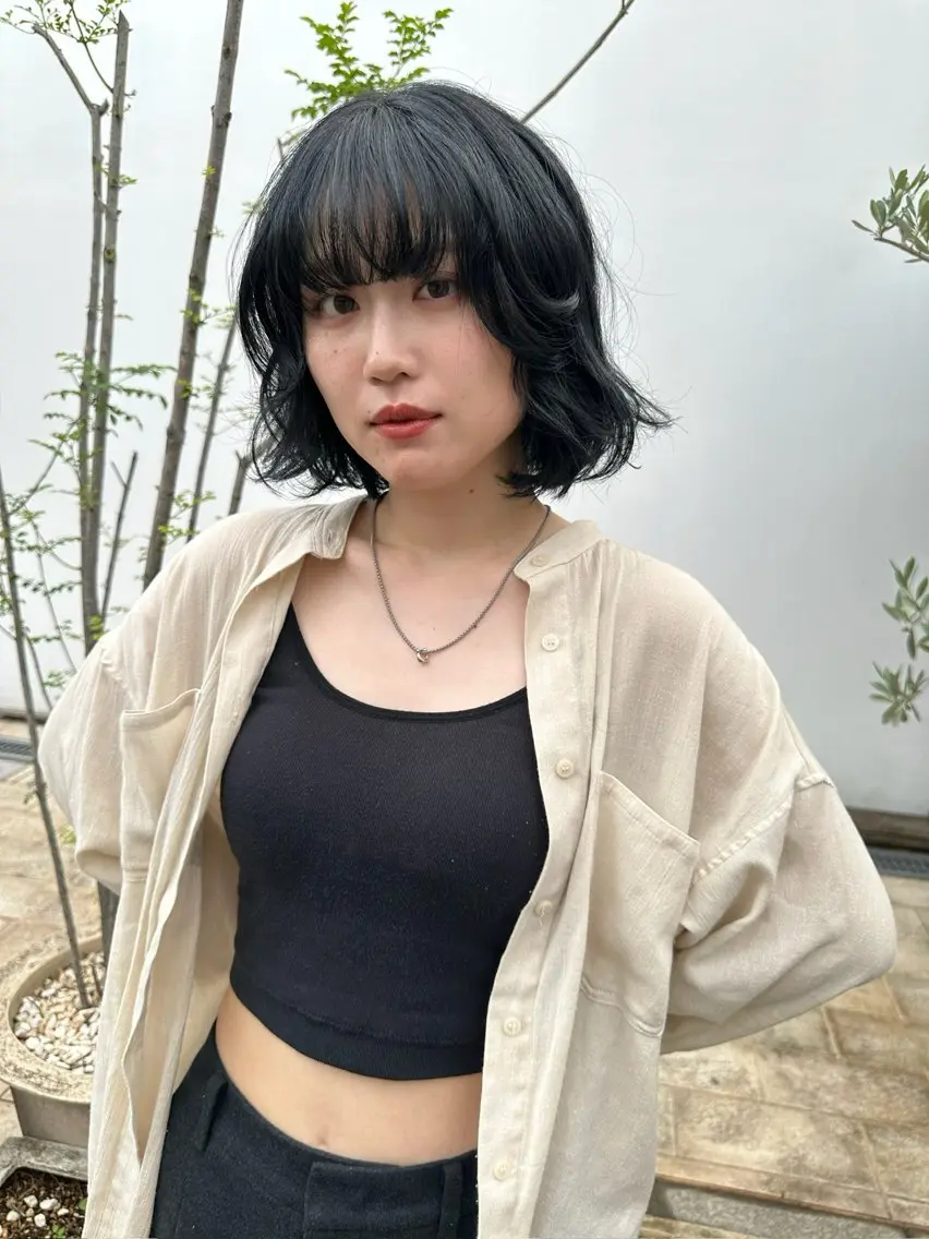 ミディアム カット ヘアカラー お悩み解決パーマ hana🩰のヘアスタイル