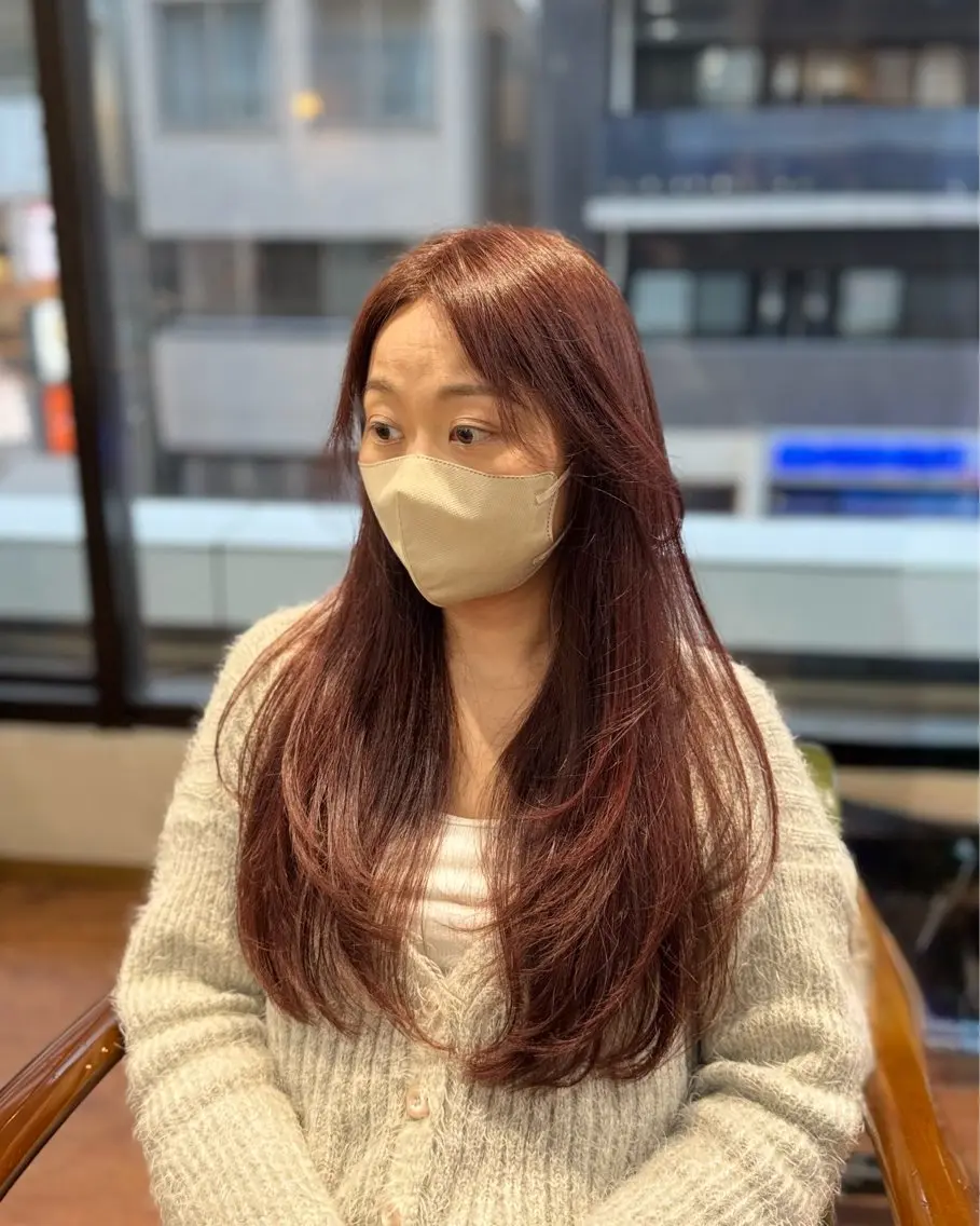 ロング レイヤーカット ロング カット ヘアカラー トリートメント 【韓国レイヤー】 MITSUI🇰🇷のヘアスタイル
