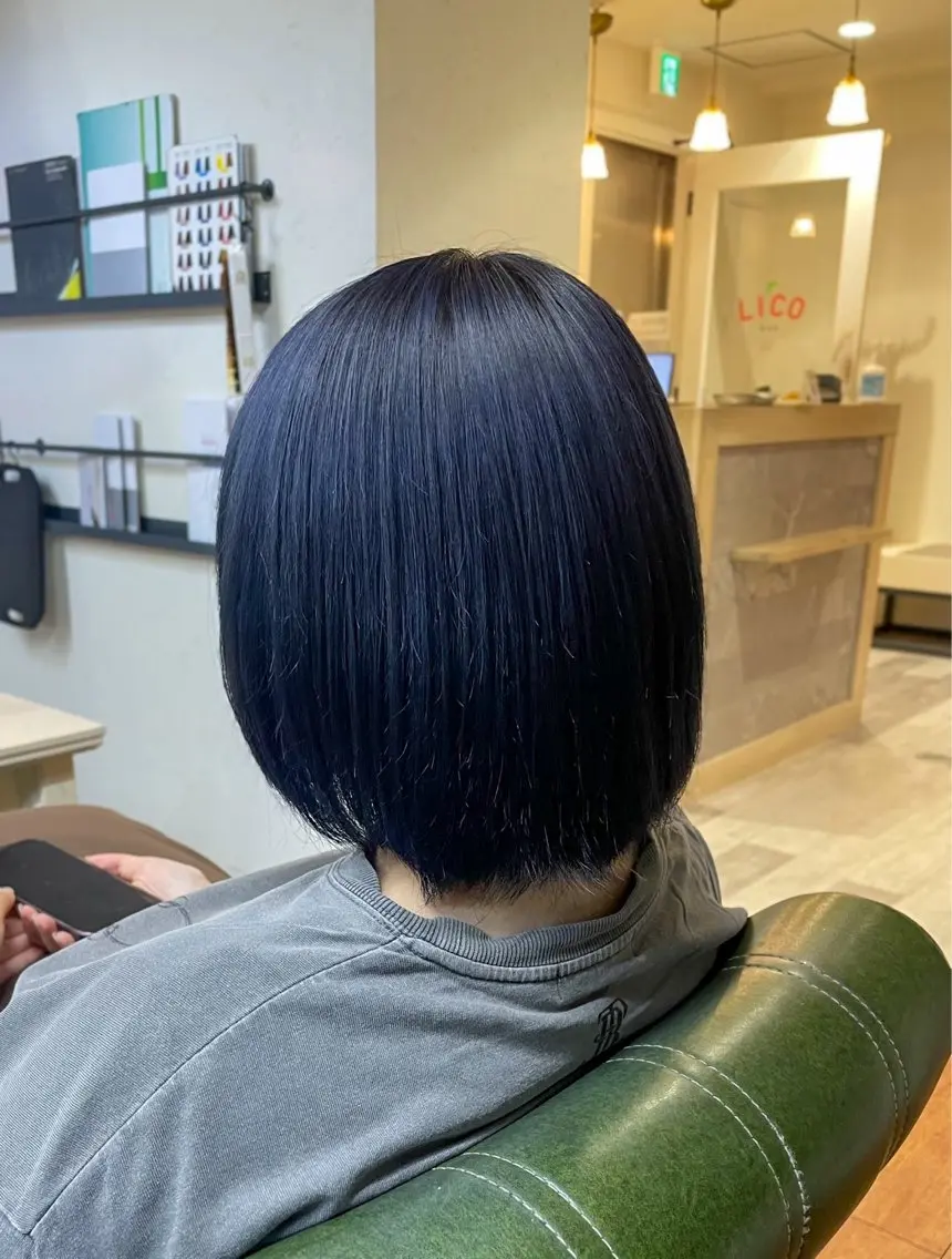 ミディアム カラー ブリーチ ネイビーカラー トリートメント ヘアカラー トリートメント 🫧ツヤカラー🫧 上野/Rionのヘアスタイル