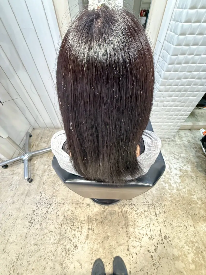 ミディアム ピンクブラウン 縮毛矯正 ヘアカラー SORA🌙/カラー モデル/練馬のヘアスタイル